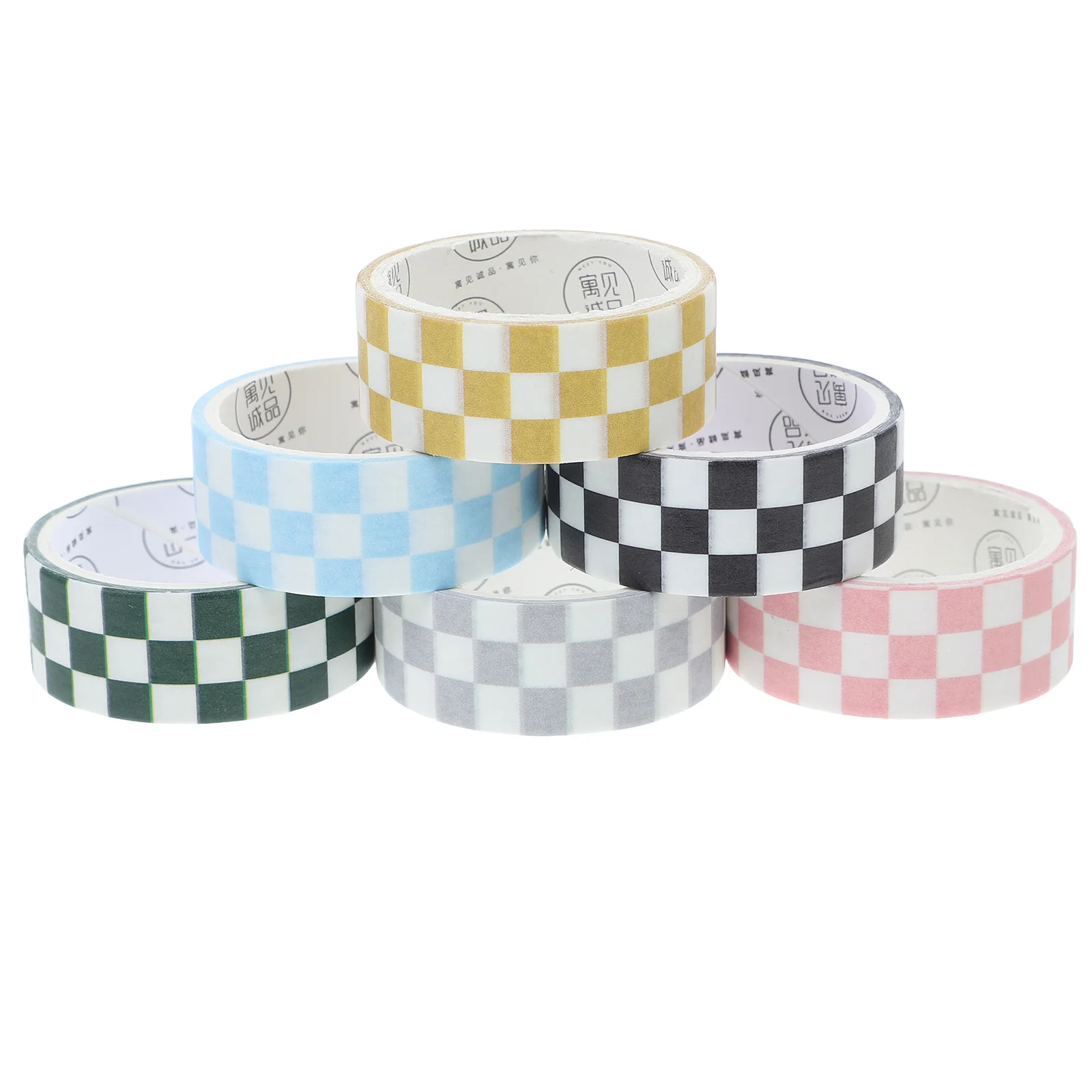 6-rollen plakband Craft Vintage Washi briefpapier geruit raster DIY plakboektapes