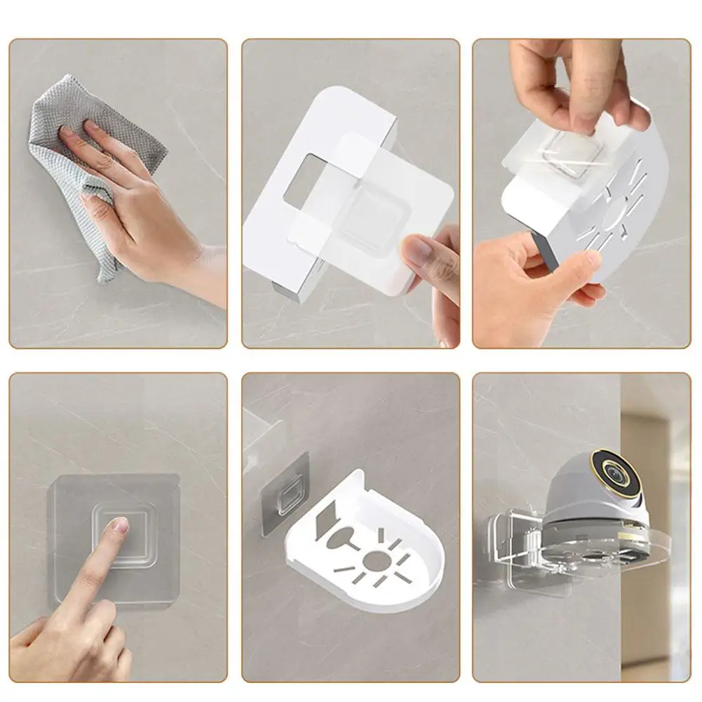 Soporte de cámara sin perforaciones, soporte de vigilancia montado en la pared, estante Universal sin clavos, acrílico sin huellas, Monito B1Y8, 1 unidad