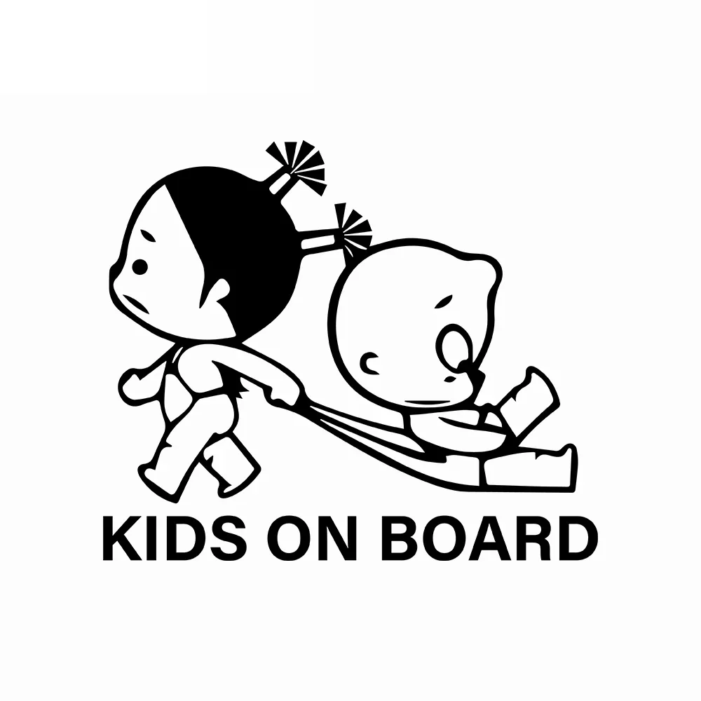 

Creative Cute Children In The Car Warning Car Stickers Fashion Car Decoration Pvc Waterproof Decals Black/white, 19cm*15cm