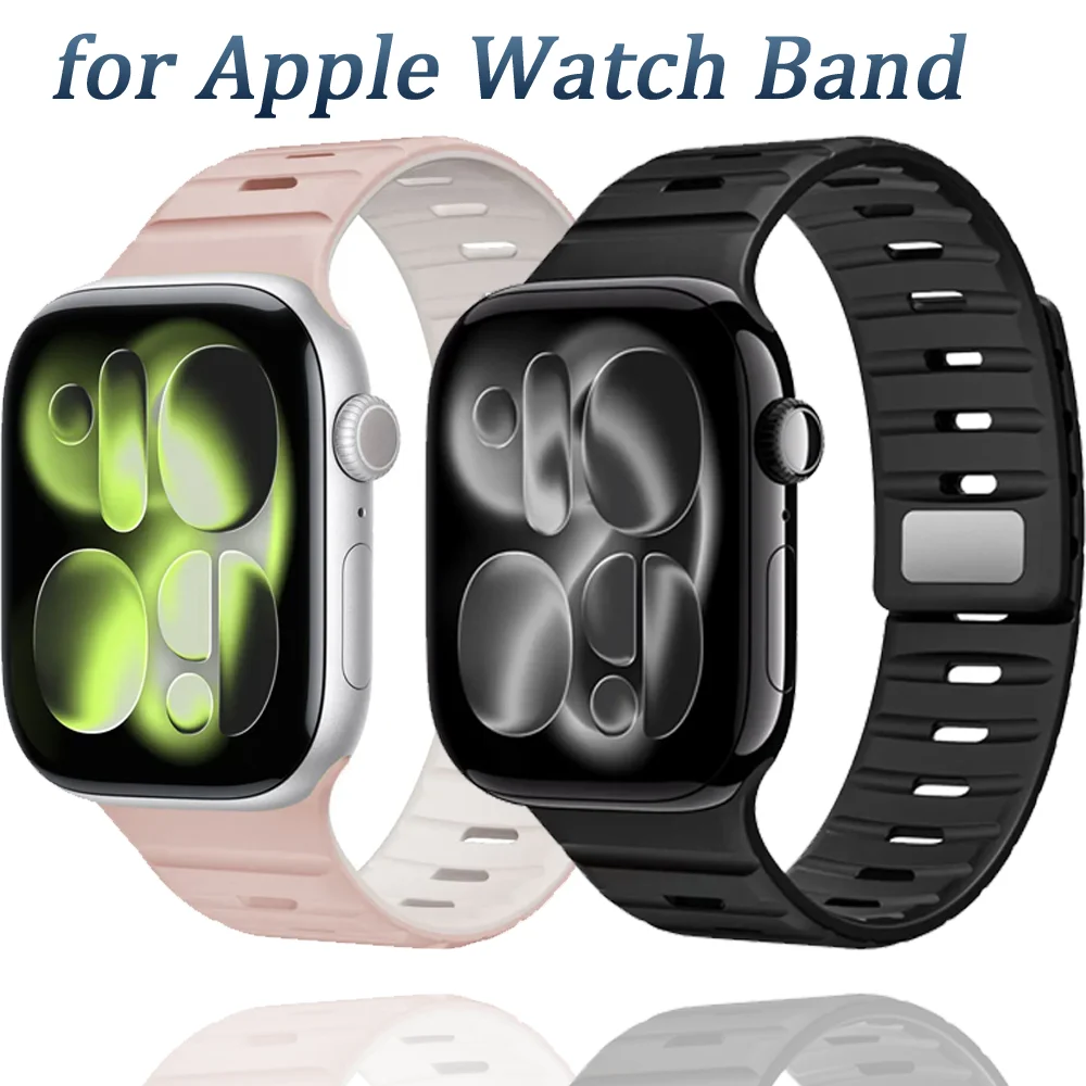Magnetisches Silikonarmband für Apple Watch Band Ultra 3/2/1 49 mm 11 10 46 mm 42 mm Armband iWatch 9 8 7 6 5 4 SE3 45 mm 44 mm 41/40 mm