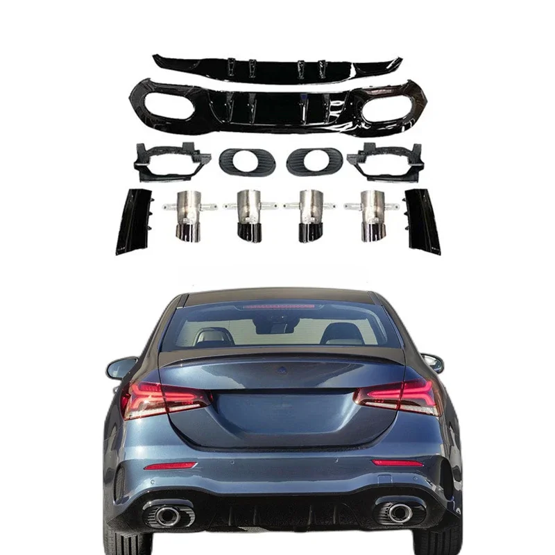

Auto Car Parts For Mercedes W177 A-Class facelift A35 AMG Bodykit exhaust pipe rear diffuser