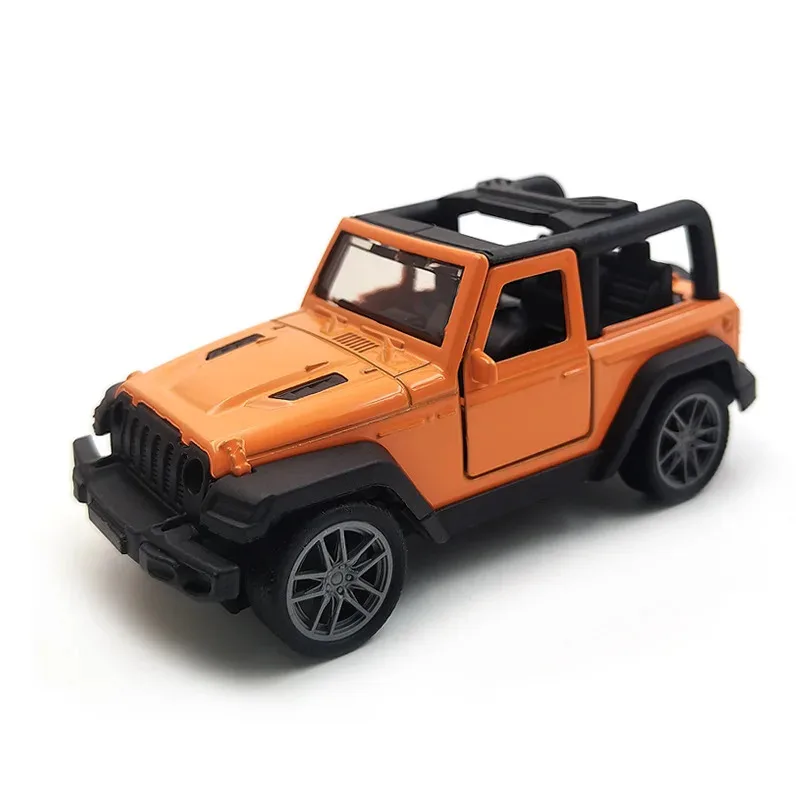 Modelo de juguete de Metal para niños, puertas abiertas de 10cm, coche de aleación, decoración, negro, verde, naranja, vehículo todoterreno extraíble, regalo