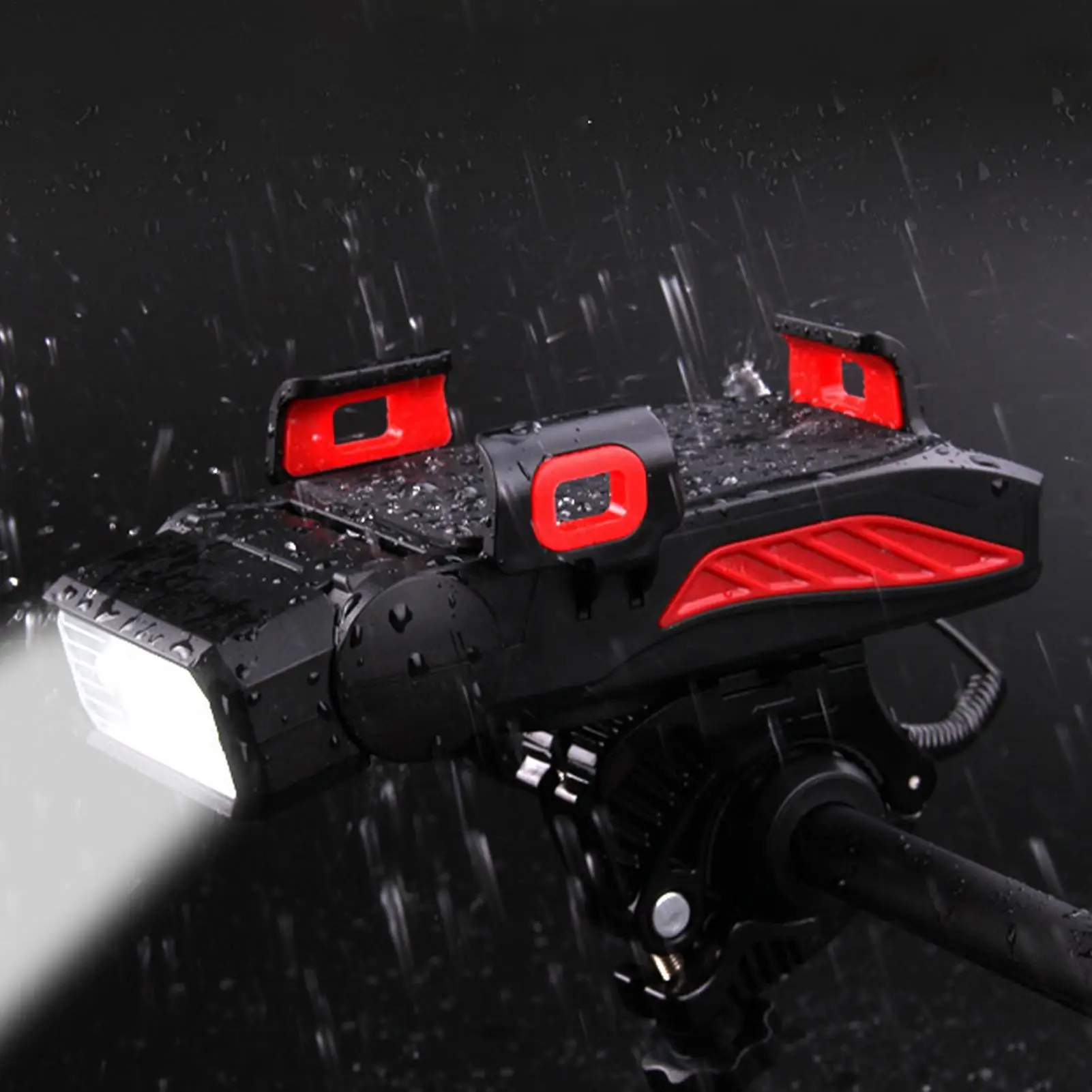 Bike Phone Holder Shockproof Bike Front Light Phone Bracket High-brightness Riding LED Headlight For Outdoor Travel Camping