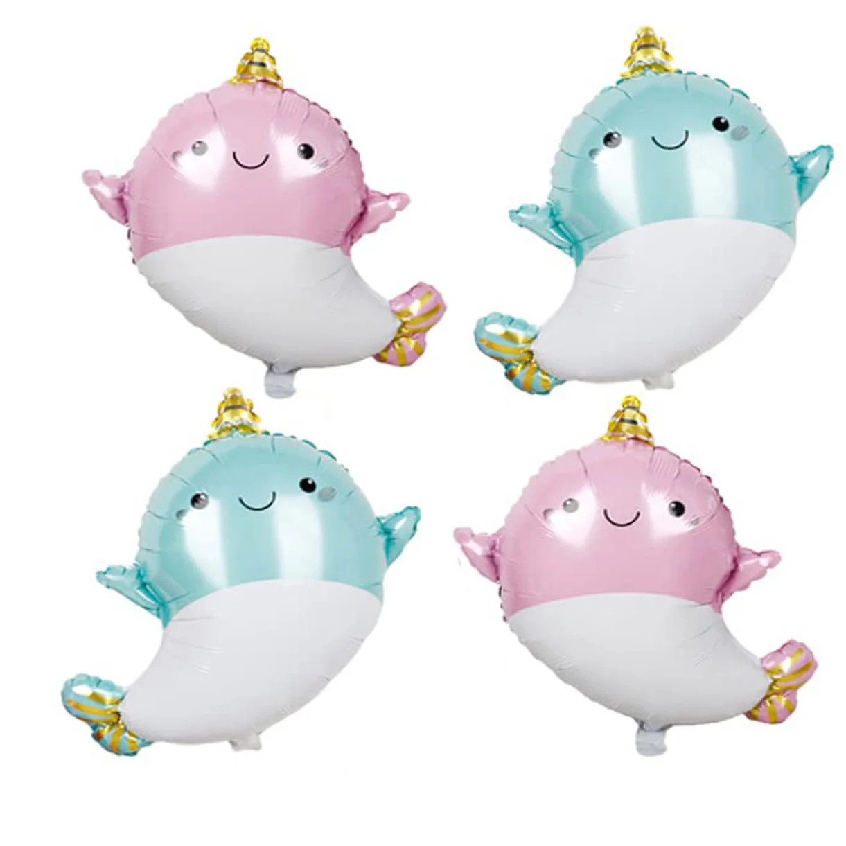 4pcs Whale Aluminum Film Balloons Marine Life Balloons Gender Reveal Christmas Balloons Decoration Scene Decorative Balloons