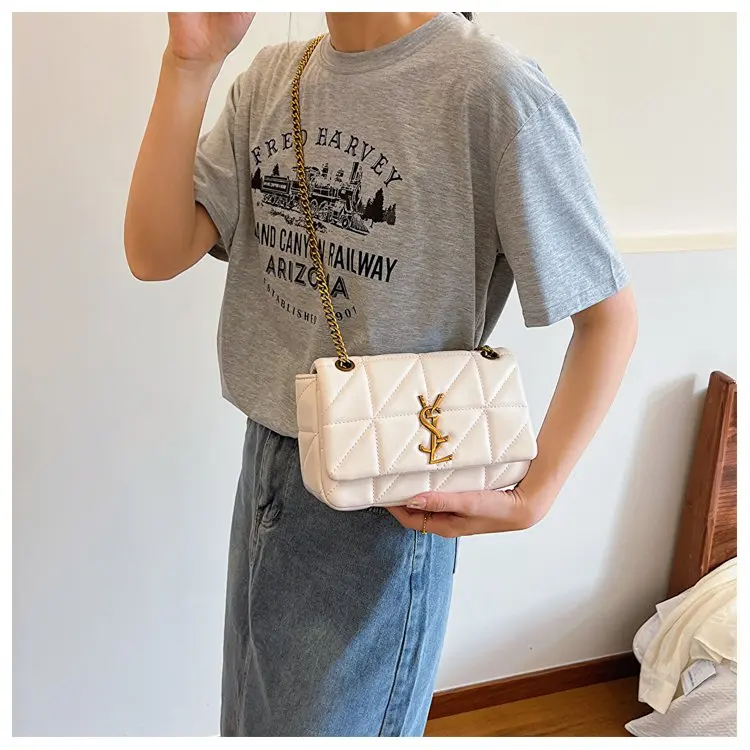 2025 Korean Style Quilted Bag, Soft Leather Crossbody Purse for Women, Chain Strap Shoulder Bag, Chic & Versatile