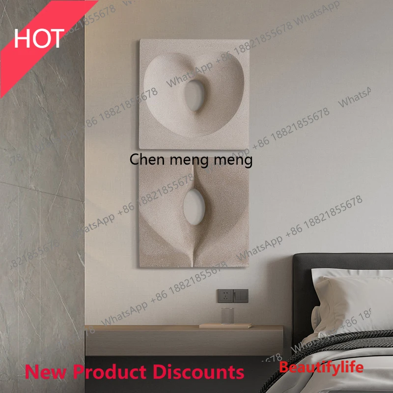 

P32 Bedroom bedside combination hanging painting high-end sandstone relief painting three-dimensional entrance decorative painti