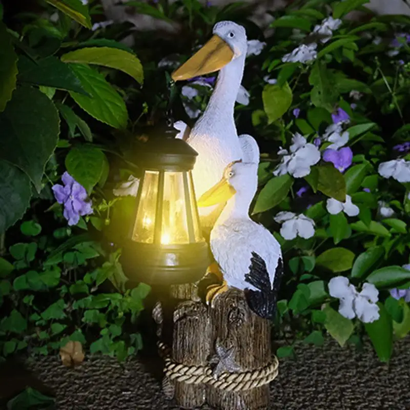 

Garden Lights Solar Powered Decorative Yard Figurine Lawn Sculpture Ornaments Cute Bird Shape Pathway Light For Yard Patio