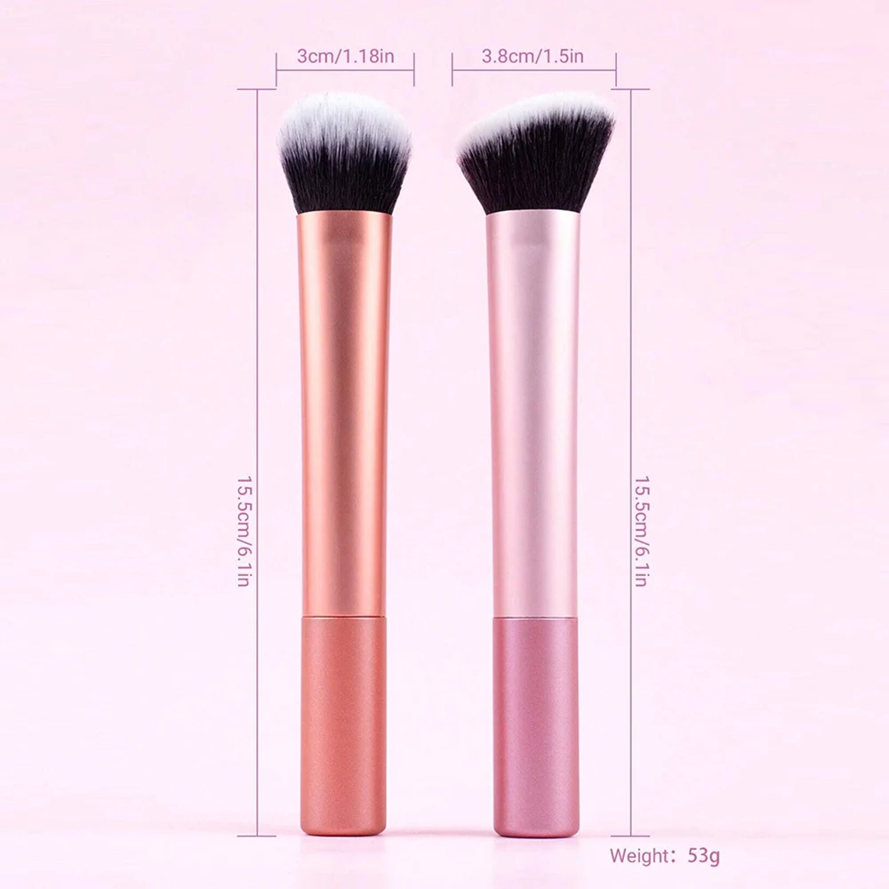 Makeup Brush Set Angle Round Flat Head Foundation Brush Soft Bristle Skin-friendly Makeup Tool for Beauty