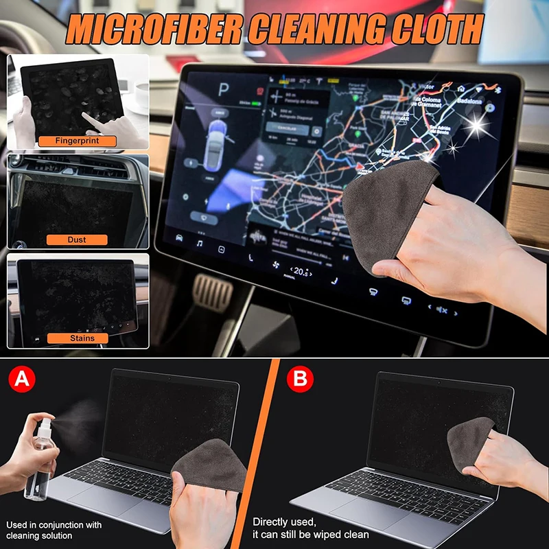 Computer Monitor Cloth Microfiber Screen Cleaner Cloth for Phone Tablet Computer Car Portable Round Square for Multi-media