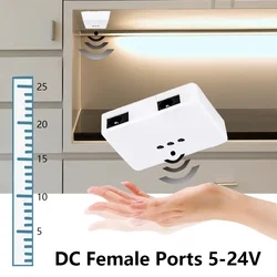 DC 5-24V Hand Sweep Motion Sensor Smart Switch DC femmina connettore modulo Dimmer Controller per Led Strip Light Cabinet Lamp