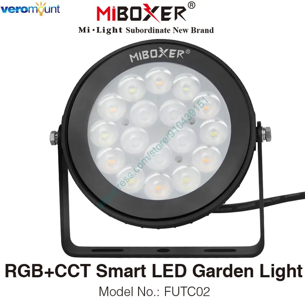 MiBoxer FUTC02 9W RGB + CCT luz LED inteligente para jardín AC110V 220V IP65 iluminación exterior impermeable 2,4G RF Control remoto por voz WiFi