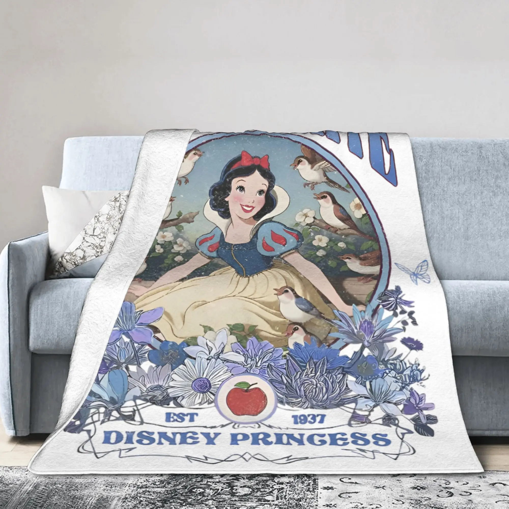 

Snow White Princess Fairest Of Them Fleece Throw Blanket Blankets for Sofa Bedroom Lightweight Thin Plush Thin Quilt Breathable