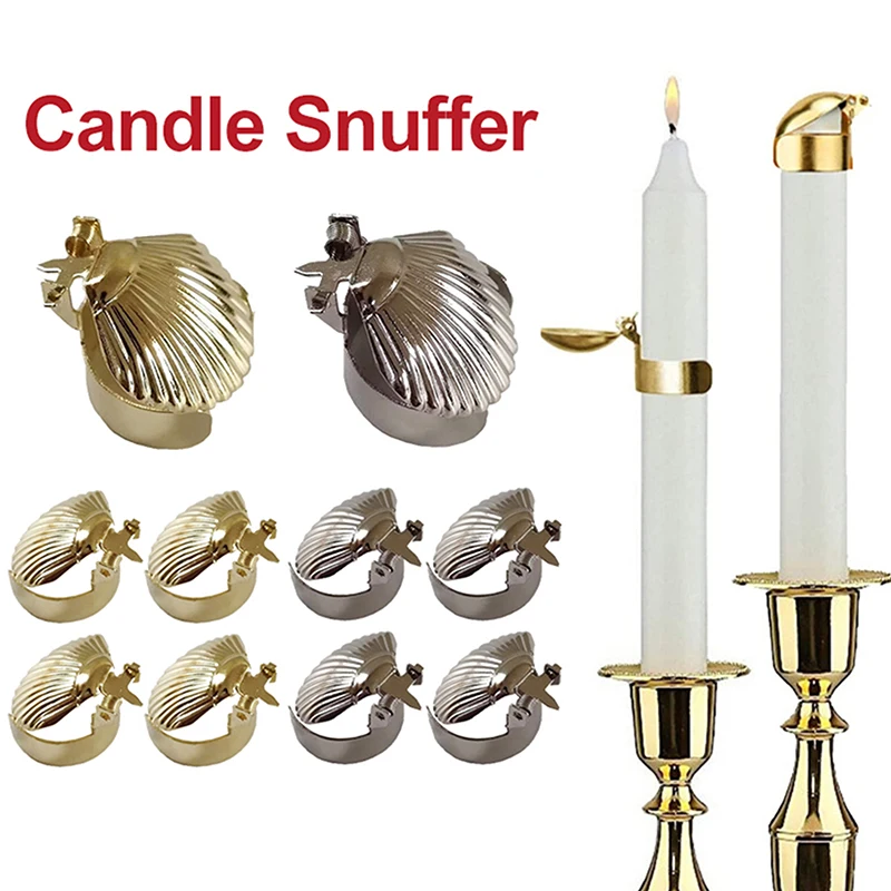 1pc Automatic Candle Snuffer Fire Extinguisher Gold Silver Candle Flame Safely Wick Flame Extinguishing Clip Accessories