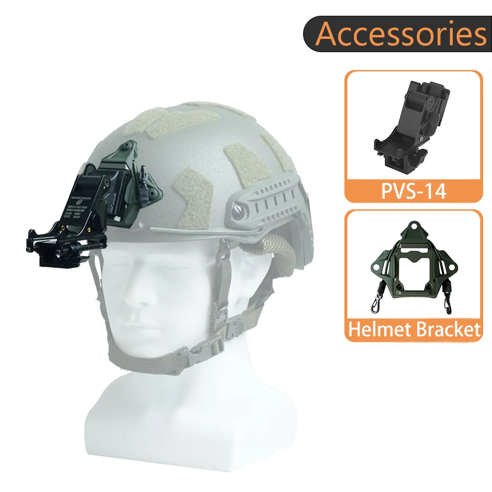 BOOIU Tactical Helmet Bracket NVG PVS-14 Fast MICH Helmet Mount 2PCS Set Aluminum Alloy Night Vision Military Tactical Equipment