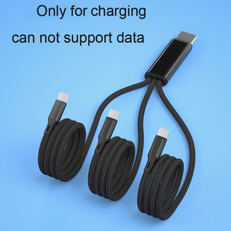 3 in 1 Multiple USB Cable Fast Charging Cord Adapter with 3 Type-C USB Port Drop Shipping