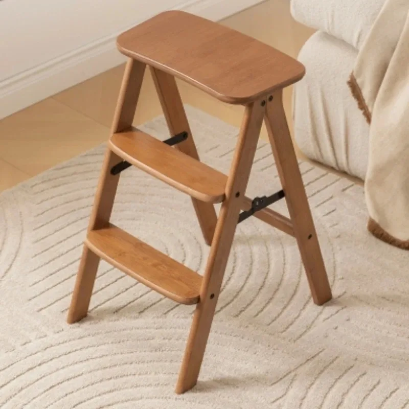 Taburete y escalera plegables convertibles, taburete de altura de barra de cocina resistente, escalera de tijera portátil antideslizante para almacenamiento y limpieza