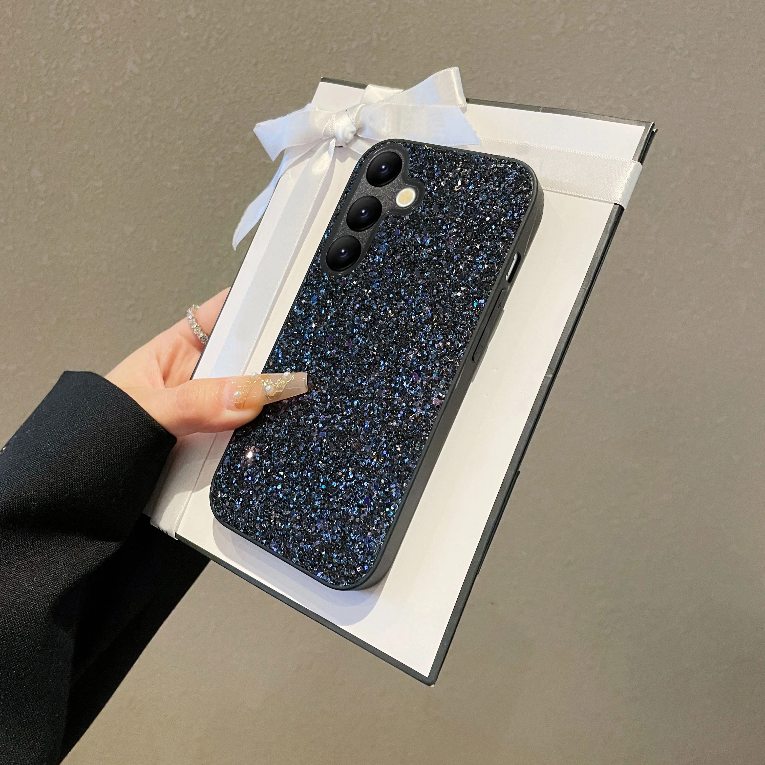 Luxuriöse Glänzende Diamant-Strass-Glitzer-Handyhülle für Samsung Galaxy S22 S23 S24 S25 S26 Ultra FE Plus Edge Modische Rückabdeckung – Detail 9