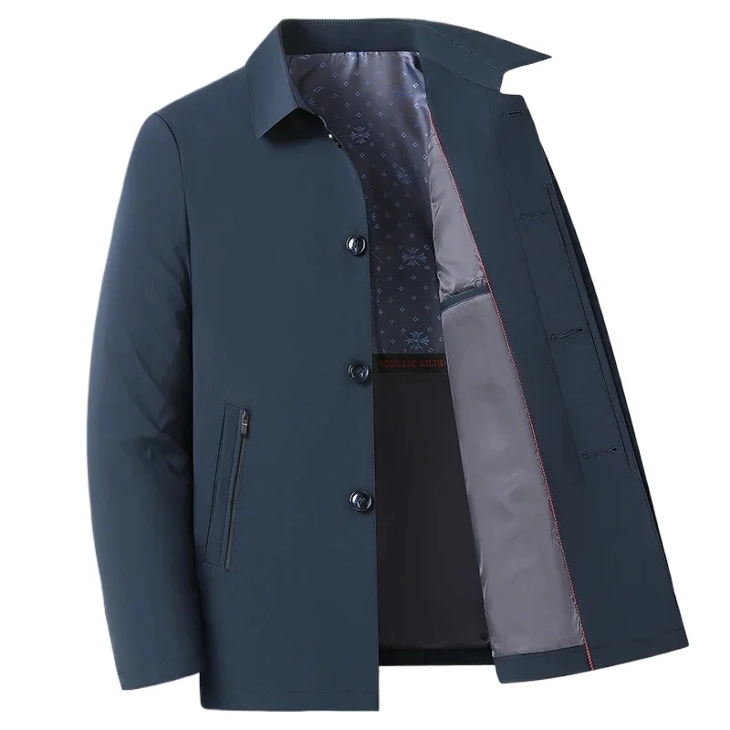 

2025 New Men's Long Coat for All Seasons, Fashionable Business British Style, Casual Buttoned Slim Fit Overcoat