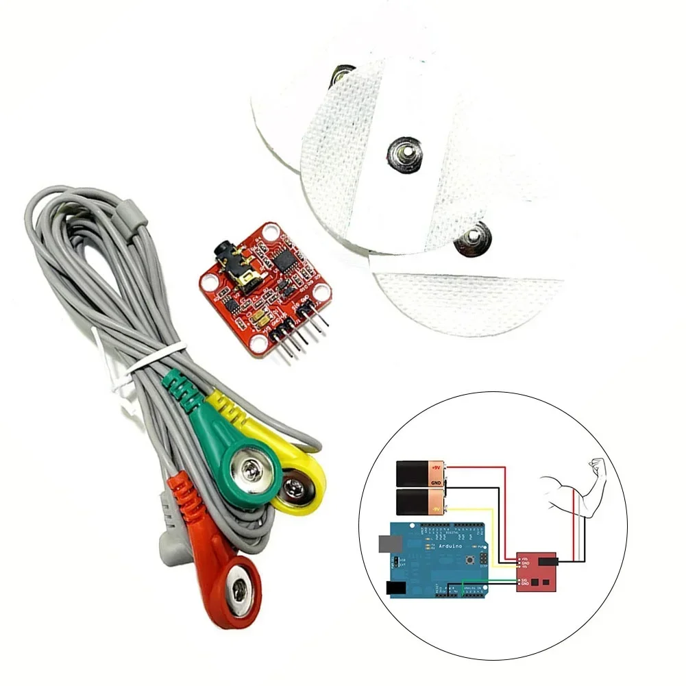 Myoelectric Sensor Module  EMG Sensor for Muscle Activity Monitoring  User Friendly Controller  for Research Projects