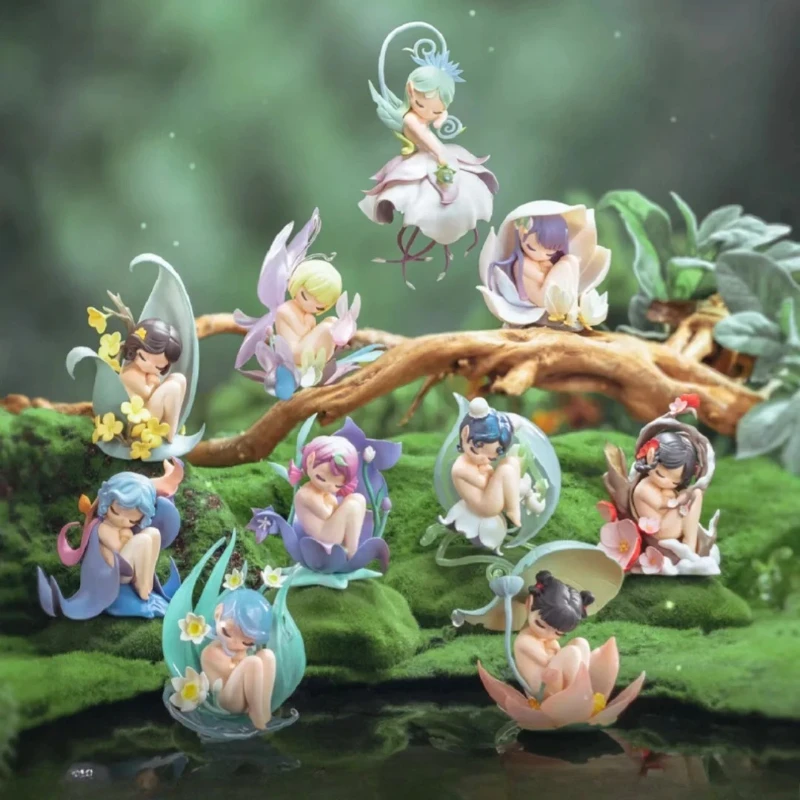Caja ciega de la suerte sorpresa de la serie Sleep Flower Elf Spirit, bonita caja misteriosa, juguetes, figura de Anime de acción, modelo Kawaii, regalos para niñas