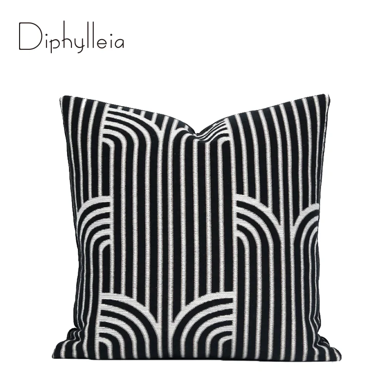 Diphylleia Italian Style Cushion Cover Luxury Chenille Aesthetic Arch Geometry Jacquard Throw Pillow Case 45x45cm Dropshipping