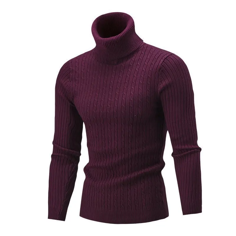 

Trendy High Ne Men's Sweater Color Base Layer irt Faionable Versatile Casual Long Sve Knitted Top for Youth