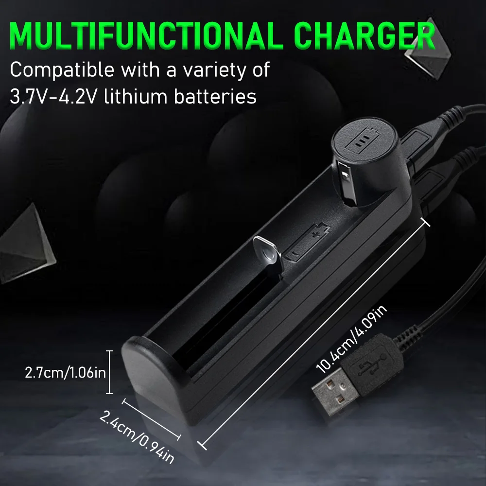 PowerKAN C1 Battery Charger Suitable for 3.7V Lithium Batteries Portable Charging Powerbank Compatible with 18650/26650/21700...