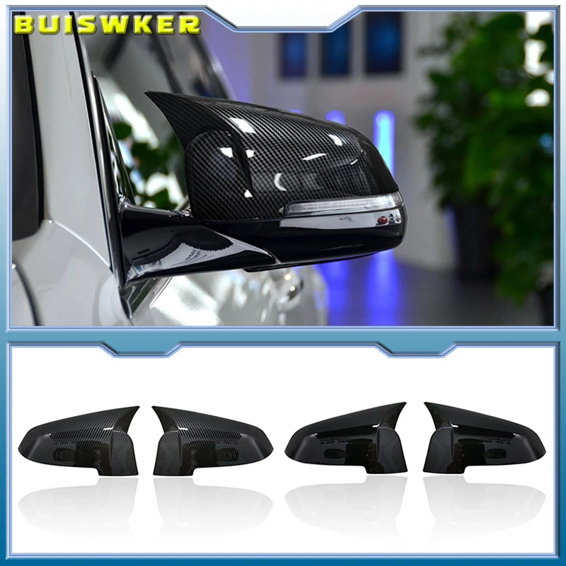 Capuchons de rétroviseur latéral de voiture en fibre de carbone, aspect noir, BMW Série 5, 6, 7, F10