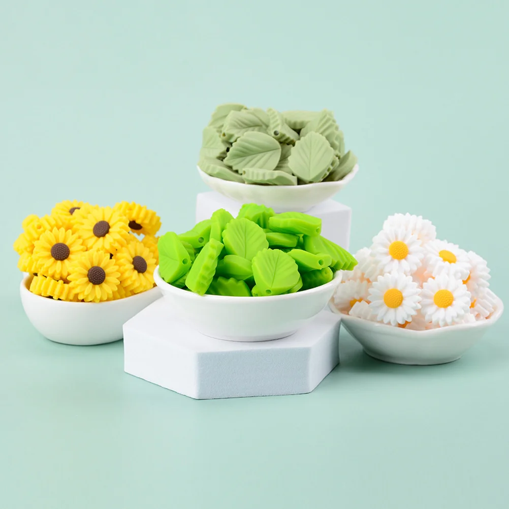 

10Pcs Silicone Beads Set Sunflower DIY Charms for Crafts Jewelry Making Handicraft Decoration DIY Bead Accessories