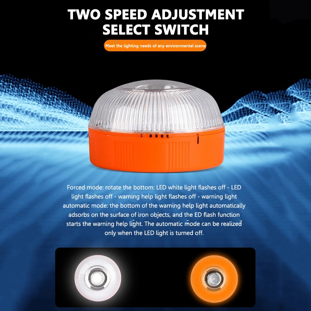 1-5PCS LED Auto Noodverlichting V16 Magnetische Inductie Stroboscoop Verkeersongeval Lamp Veiligheid Accessoire Licht USB/Batterij
