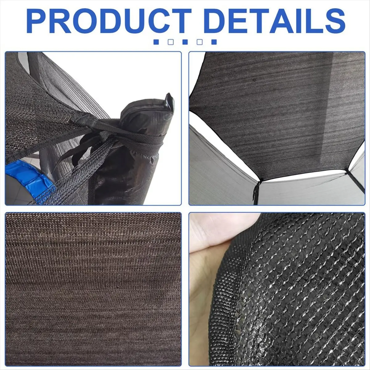

ABPF Trampoline Top Shade Cover, Outdoor Sun Protection Net,Sun Shade Cover,UV & Leaves Trampoline Canopy 12FT 8 Poles