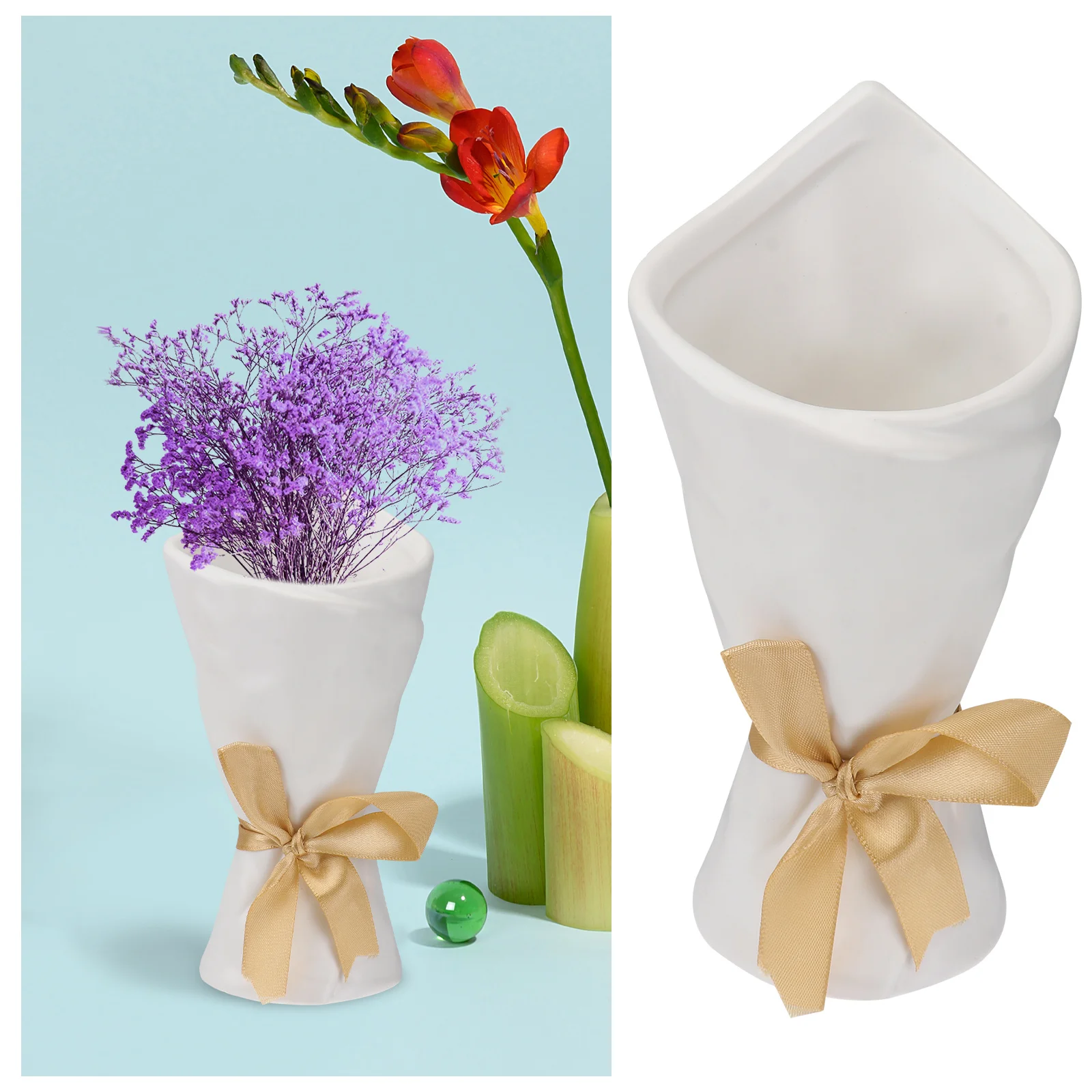 

Ceramic Desktop Vase Nordic Mini Dried Flower Bottle Home Office Balcony Decoration Art Vase Home Furnishing Plants Container