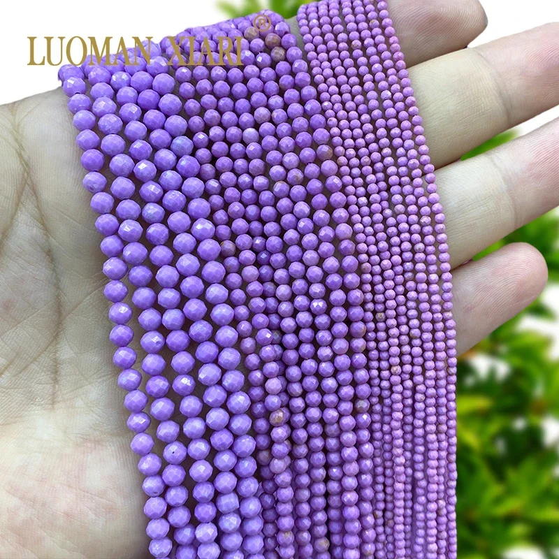 2 3 4 MM AAA Facettierte Lila Lepidolit Naturstein Lithia Glimmer Lose Runde Spacer Perlen Für Schmuck Machen DIY Armband Charms
