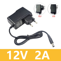 Power Supply 12V 2A AC 100V 220V  DC 12V 2A 2000mA Converter Adapter EU US Plug 5.5mm x 2.1-2.5mm for LED CCTV