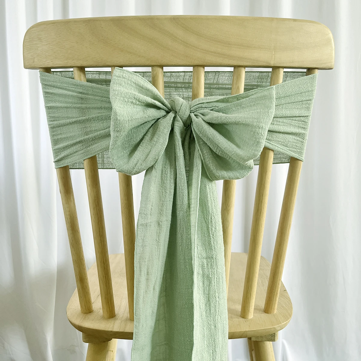 Customized 10pcs Cotton Cloth Chair Sashes Bows Ties for Weddings Party Decoration Events Supplies Chair Cover sash Decoration
