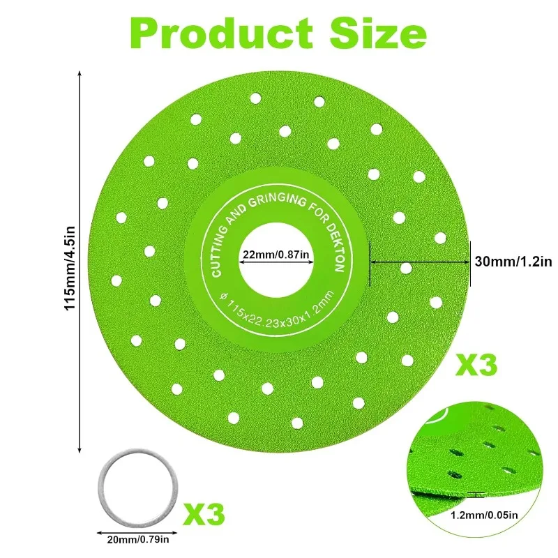 3/5/10PCS 4.5-Inch porous Rock Panel Saw Blade Tile Trimming and Grinding Diamond Casting Used for Rock Panels Marble Tiles