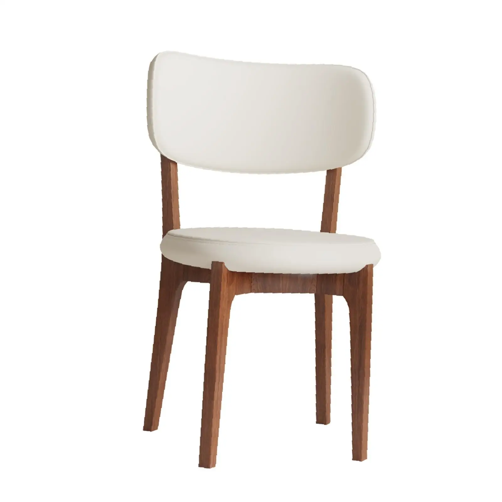 

Comfortable Family Dining Chairs Curved Backrest Padded Seat Solid Wood Base Easy Clean Modern Furniture for Breakfast Nook