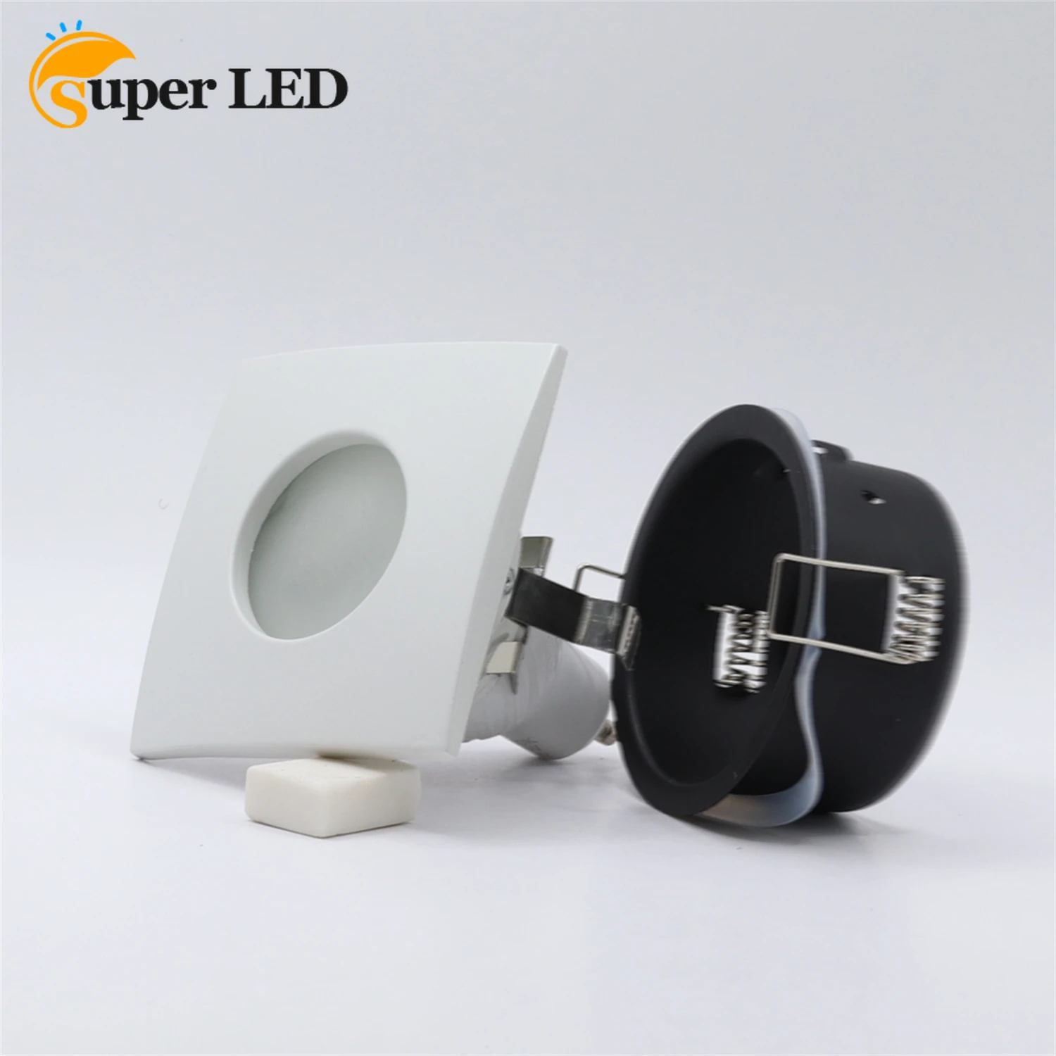 New Design White Black Square Round Stain Nickel Anti-Glare GU10 MR16 Downlights Fixture LED Halogen Fixture