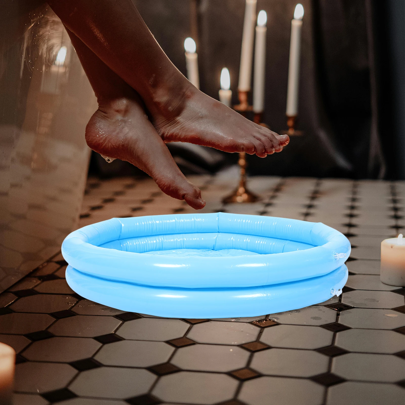 

2pcs Inflatable Foot Bath Basin With Pump Pool Foot Tub For Home Travel Foldable Soak Tub Portable Bathtub For Spa Pedicure