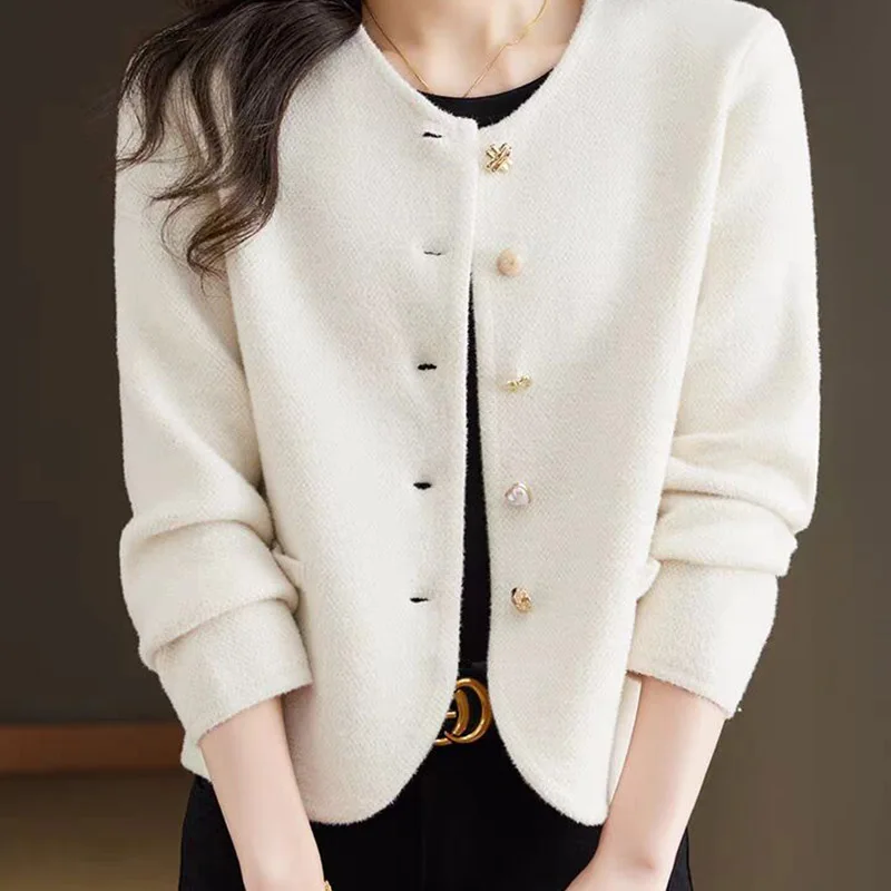 

Women Clothing Fashion Solid Sweaters Coat Autumn Winter New Vintage Elegant Chic Button Short Style Knitted Cardigan XQ352