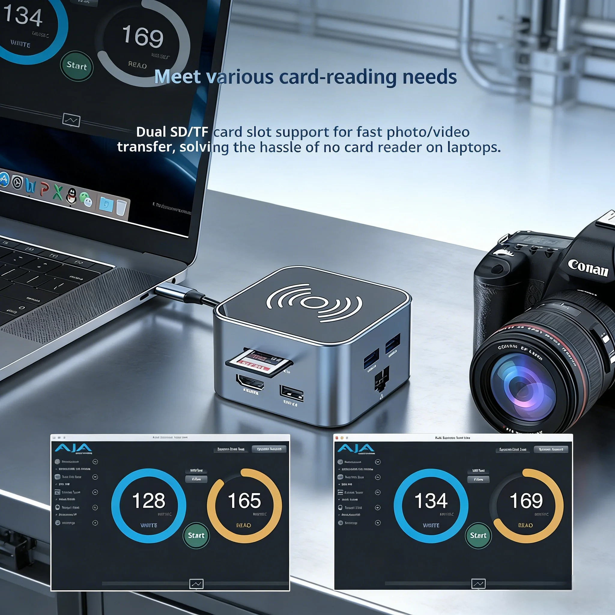 

14 In 1 USB C Docking Hub,15W Wireless Charging Station,4K 60Hz Multiport Adapter for Laptop,Tablet & Phone Connection