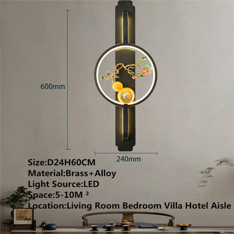 AOSONG Contemporary Brass Wall Lamp Retro Creativity LED Living Room Bedroom Study Room Hotel Villa Hall Way Aisle Light