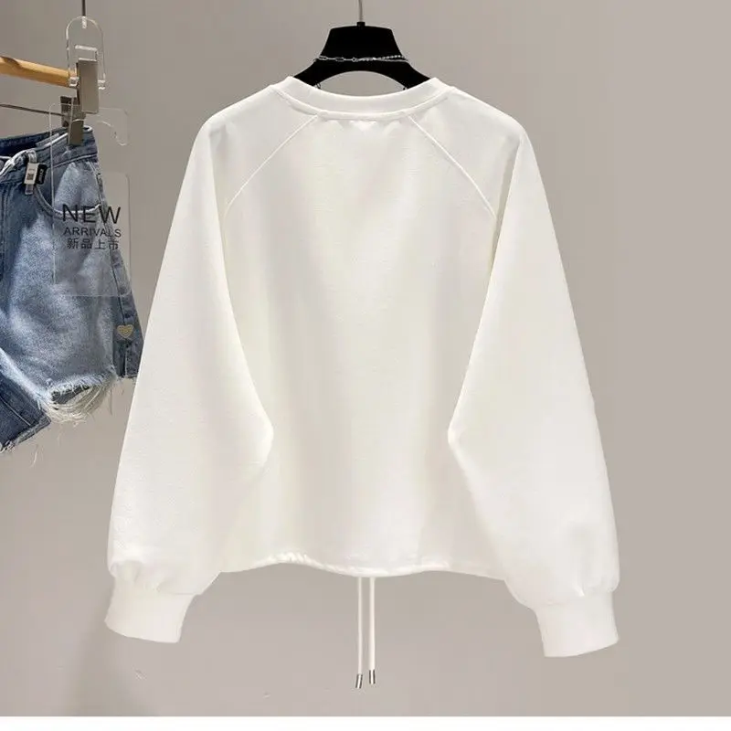 Pocket Hoodie Solid Casual Sweatshirts Long Sleeve Top White Hoodie Pullover Hoodies Plus Size Black Tops Streetwear Women Short