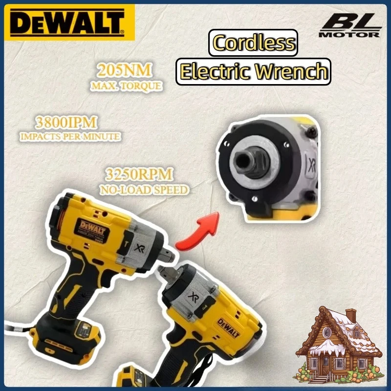 

Бесщеточный электрический гайковерт Dewalt 3250 об/мин, 205 Нм, беспроводной ударный гайковерт с высоким крутящим моментом, мощный инструмент для ремонта, совместимый с аккумуляторами Dewalt