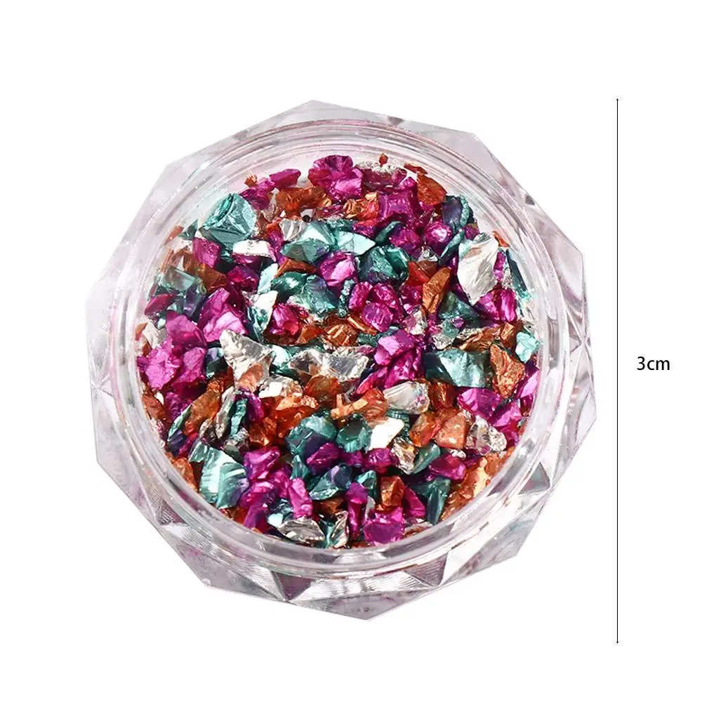 1 vaso irregolare alla moda fai da te Design colorato Nail Art decorazione pietra schiacciata strass per unghie ghiaia Charms per unghie