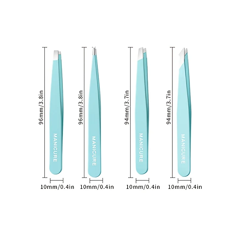 Pinça de sobrancelha profissional de aço inoxidável, remoção precisa de pelos faciais e corporais, adequada para barbas, aparar sobrancelhas