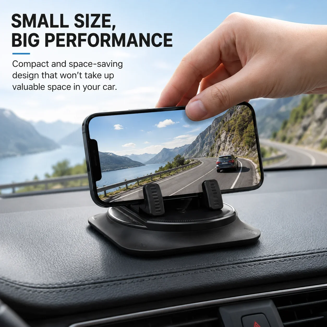 Car Dashboard Phone Holder Anti Slip Silicone Pad 360 Degree Rotation Head Up GPS Navigation Bracket Auto Accessories