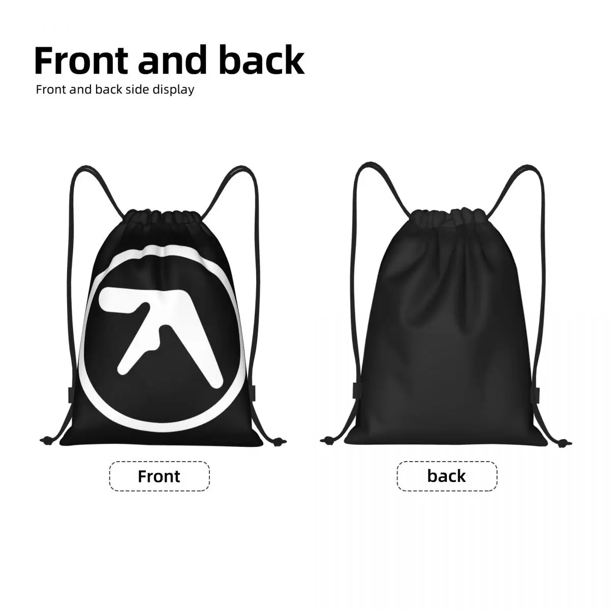 Custom Aphex Twin Drawstring Backpack Sports Gym Bag for Men Women Electronic Music Artist Producer Training Sackpack