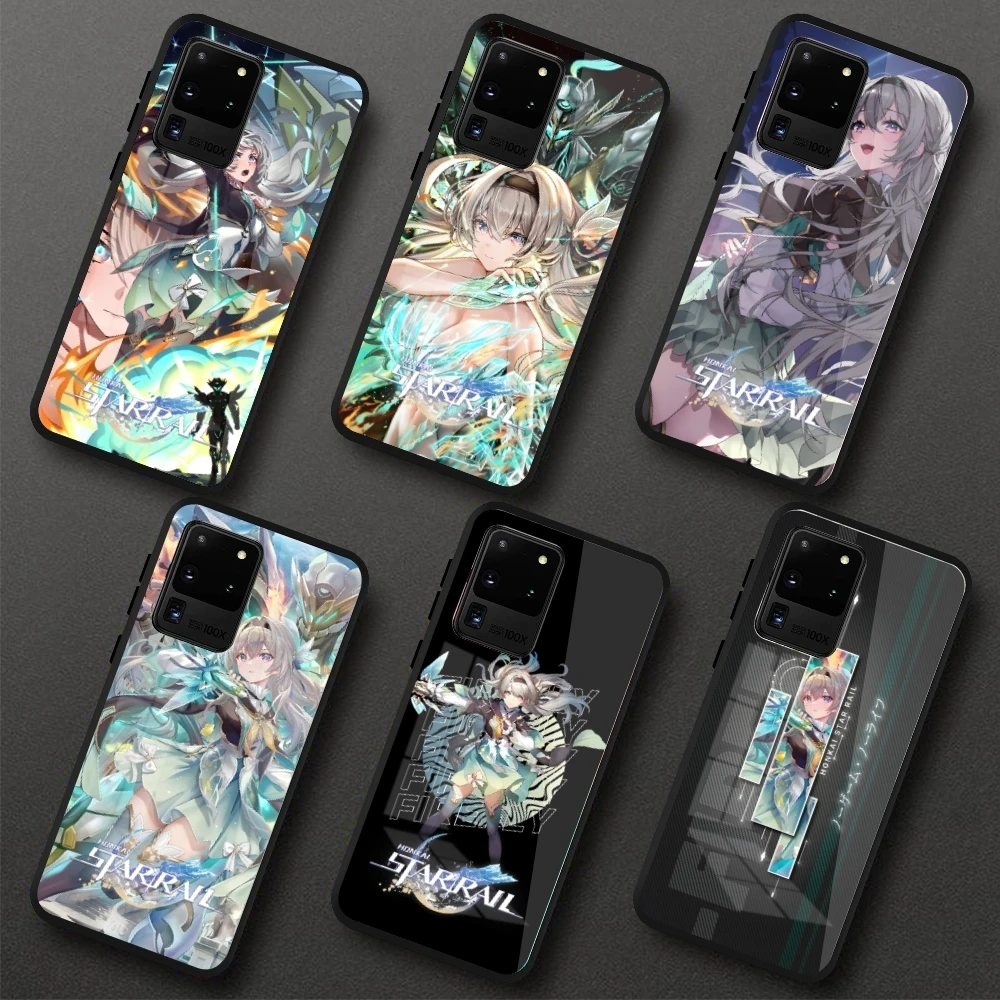 Honkai Start Rail Firefly Mobile Phone Case for Samung S24 S23 S22 S21 Pro Ultra A13 A33 A53 NOTE 20 PC Glass Phone Cover Shell