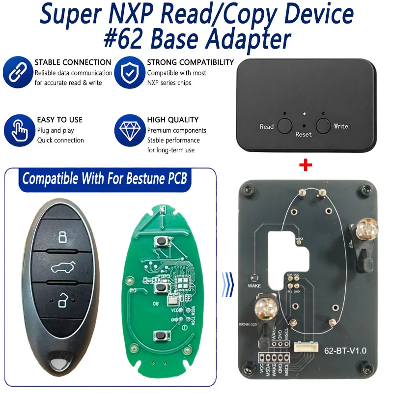 For BenTeng Key All NXP Smart Keys Clones 4 Tokens & Unlimited Version Super NXP Killer Read Copy Device With Adapter Base